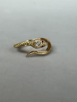 Load image into Gallery viewer, 14K Gold Snake Ring with Diamond and Rubies
