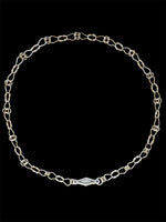 Load image into Gallery viewer, Handmade Silver Chain, woven chain in sterling silver with decorative clasp
