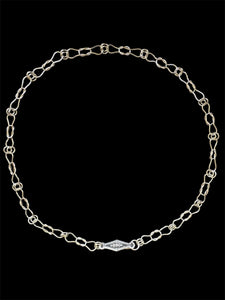 Handmade Silver Chain, woven chain in sterling silver with decorative clasp