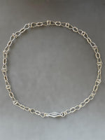 Load image into Gallery viewer, Handmade Silver Chain, woven chain in sterling silver with decorative clasp
