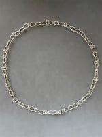 Load image into Gallery viewer, Handmade Sterling Silver Woven Chain Necklace: Decorative Clasp
