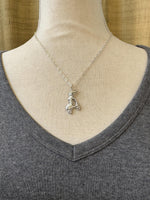 Load image into Gallery viewer, Roller Skating Angel pendant in sterling silver, roller derby, goddess Nike
