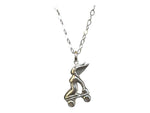 Load image into Gallery viewer, Roller Skating Angel pendant in sterling silver, roller derby, goddess Nike
