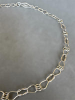Load image into Gallery viewer, Handmade Silver Chain, woven chain in sterling silver with decorative clasp

