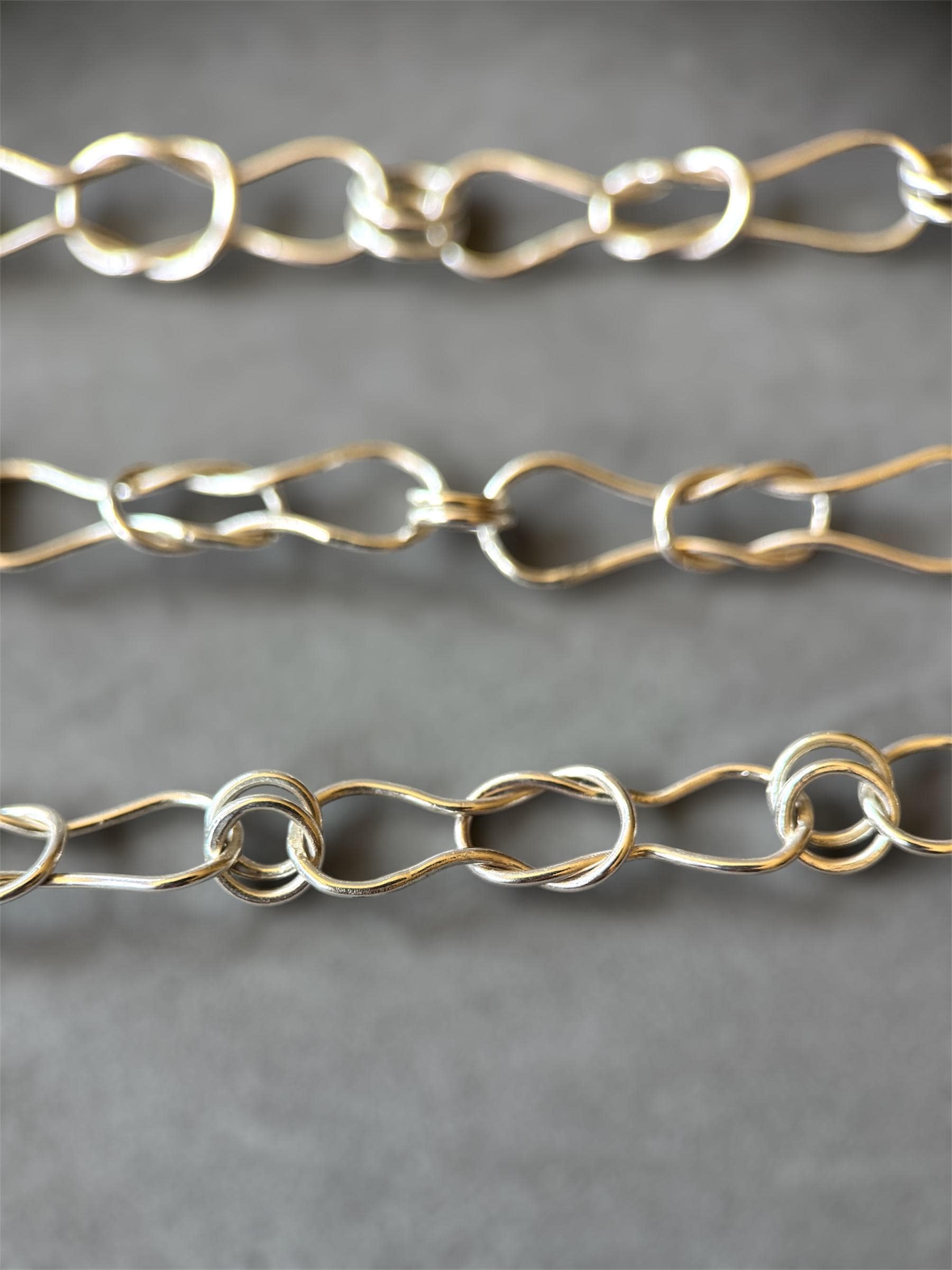 Handmade Silver Chain, woven chain in sterling silver with decorative clasp