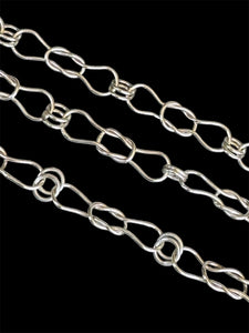 Handmade Silver Chain, woven chain in sterling silver with decorative clasp