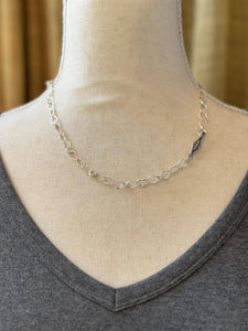 Handmade Silver Chain, woven chain in sterling silver with decorative clasp