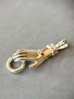 Load image into Gallery viewer, Charm Holder Hand Pendant, sterling silver, charm collection, Ruby bangle
