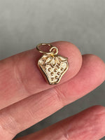 Load image into Gallery viewer, 14K Gold Strawberry Charm, solid gold pendant

