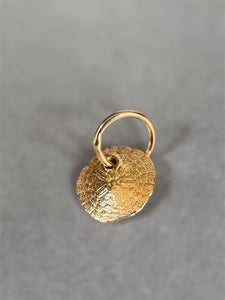 14K Gold Sand dollar charm, solid gold, shell charm
