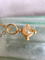 Load image into Gallery viewer, 18K Gold Rose Cut Diamond Charm Pendant, Handmade Dainty Jewelry
