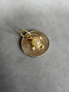 18K Gold Rose Cut Diamond Charm, diamond pendant, solid gold