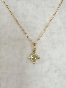 18K Gold Rose Cut Diamond Charm, diamond pendant, solid gold