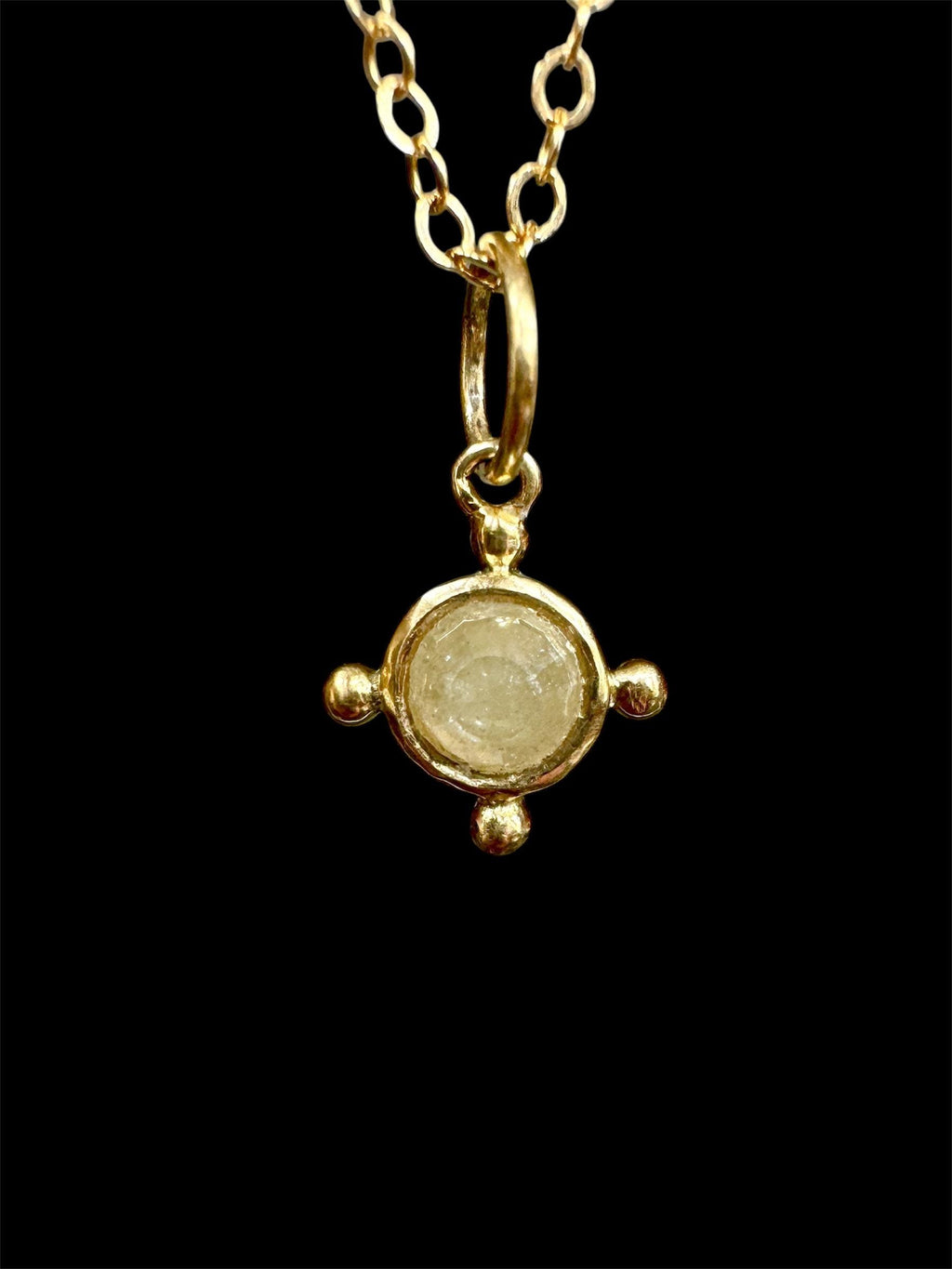 18K Gold Rose Cut Diamond Charm, diamond pendant, solid gold
