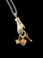 Load image into Gallery viewer, Charm Holder Hand Pendant, sterling silver, charm collection, Ruby bangle
