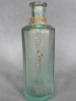 Load image into Gallery viewer, 14K Gold Antique Key Charm: Solid Yellow Gold, Fairy Door
