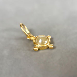 18K Gold Rose Cut Diamond Charm, diamond pendant, solid gold
