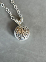 Load image into Gallery viewer, Pet Memorial Pendant with Gothic Letter, sterling silver, pet ashes, charm
