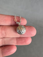 Load image into Gallery viewer, Pet Memorial Pendant with Gothic Letter, sterling silver, pet ashes, charm
