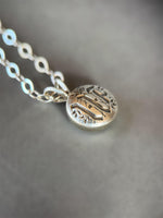 Load image into Gallery viewer, Pet Memorial Pendant with Gothic Letter, sterling silver, pet ashes, charm
