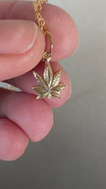 Load and play video in Gallery viewer, 14K Gold Pot Leaf Charm
