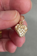 Load and play video in Gallery viewer, 14K Gold Strawberry Charm, solid gold pendant
