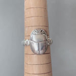 Load and play video in Gallery viewer, Art Deco Scarab Ring, Egyptain revival, sterling silver
