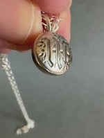 Load and play video in Gallery viewer, Pet Memorial Pendant with Gothic Letter, sterling silver, pet ashes, charm
