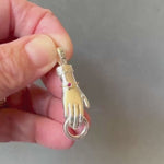 Load and play video in Gallery viewer, Charm Holder Hand Pendant, sterling silver, charm collection, Ruby bangle
