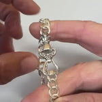 Load and play video in Gallery viewer, Victorian Hand Curb Chain Bracelet, Sterling Silver, Cuban chain bracelet
