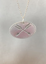 Load and play video in Gallery viewer, Double Arrow Stamped Pendant
