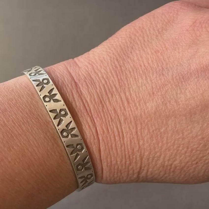 Stamped Cuff Bracelet in Sterling Silver