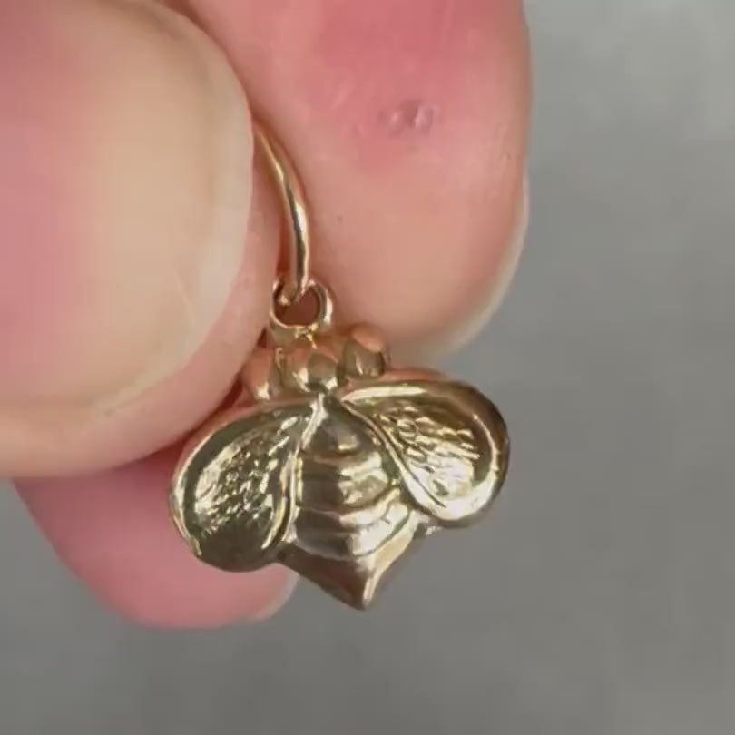 Gold Bee Charm, 10K solid gold