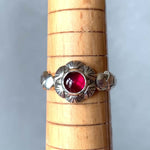 Load and play video in Gallery viewer, Art Deco Garnet ring in Sterling Silver
