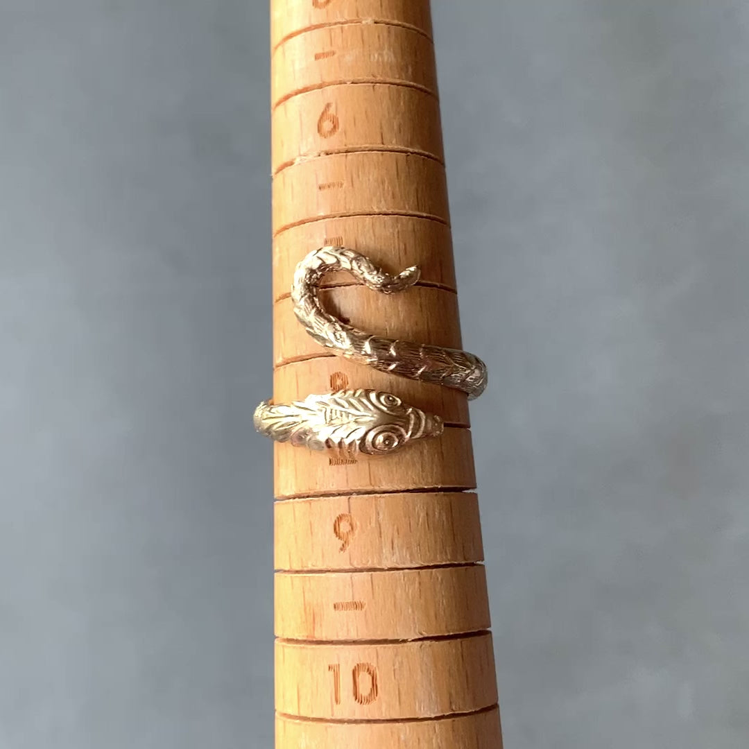14K Gold Victorian Snake ring