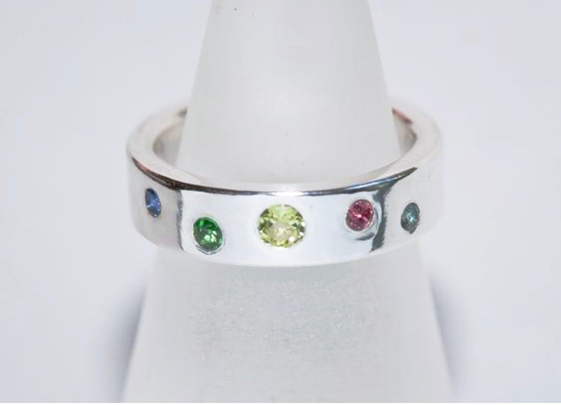 Birthstone Ring - You Choose Five Stones