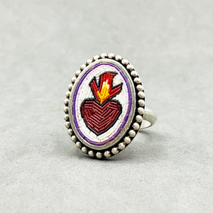 Sacred Heart Ring in Micro Mosaic