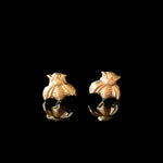 Load image into Gallery viewer, Solid 14K gold honey bee stud earrings.
