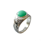 Load image into Gallery viewer, Egyptian Pharaoh Ring with Chrysoprase
