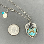 Load image into Gallery viewer, Botanical Turquoise Heart Pendant
