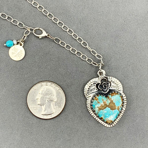 Botanical Turquoise Heart Pendant
