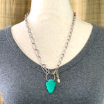 Load image into Gallery viewer, Chrysoprase Snake Charmer Necklace, 18K gold and Silver
