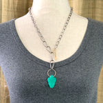 Load image into Gallery viewer, Chrysoprase Snake Charmer Necklace, 18K gold and Silver
