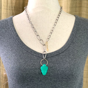 Chrysoprase Snake Charmer Necklace, 18K gold and Silver