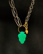 Load image into Gallery viewer, Chrysoprase Snake Charmer Necklace, 18K gold and Silver
