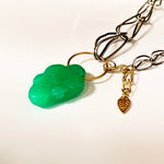 Load image into Gallery viewer, Chrysoprase Snake Charmer Necklace, 18K gold and Silver

