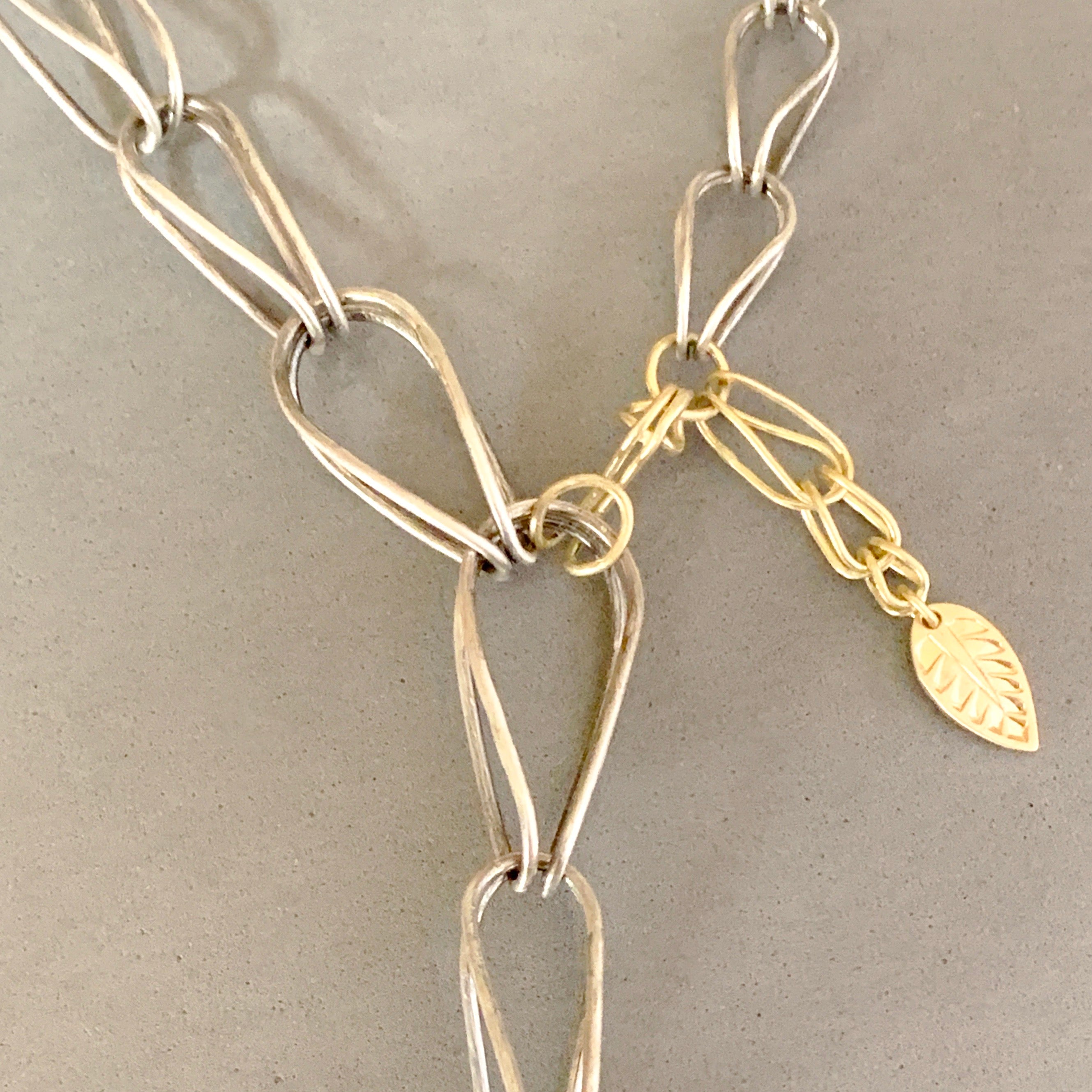 Chrysoprase Snake Charmer Necklace, 18K gold and Silver