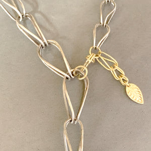 Chrysoprase Snake Charmer Necklace, 18K gold and Silver