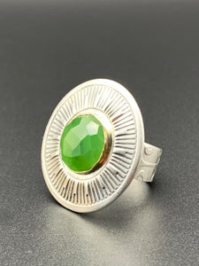 Jade Sunburst Cocktail Ring