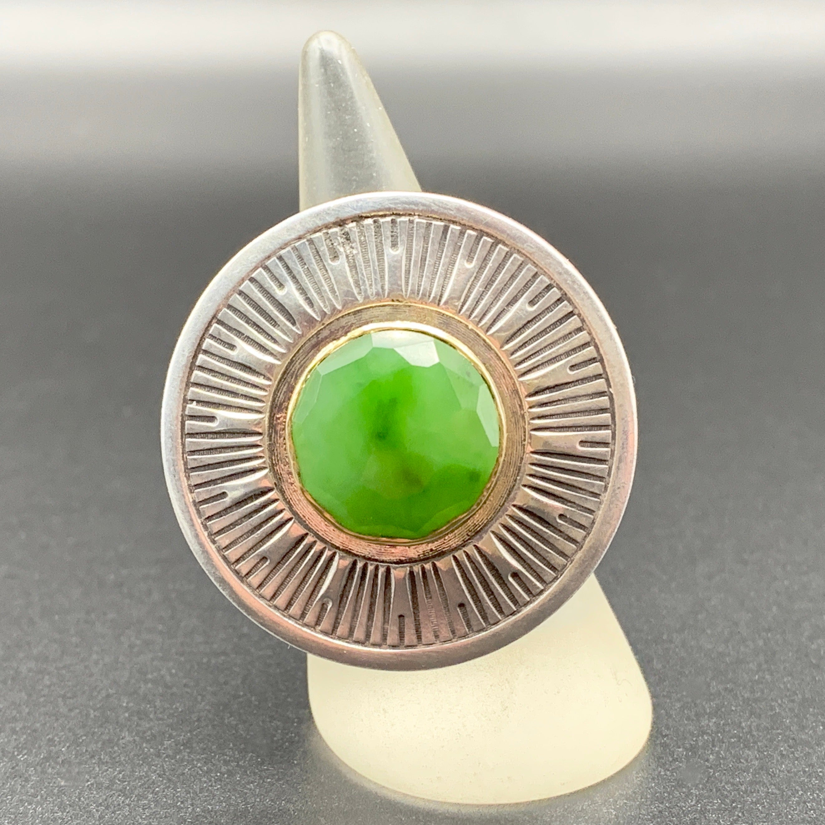 Jade Sunburst Cocktail Ring